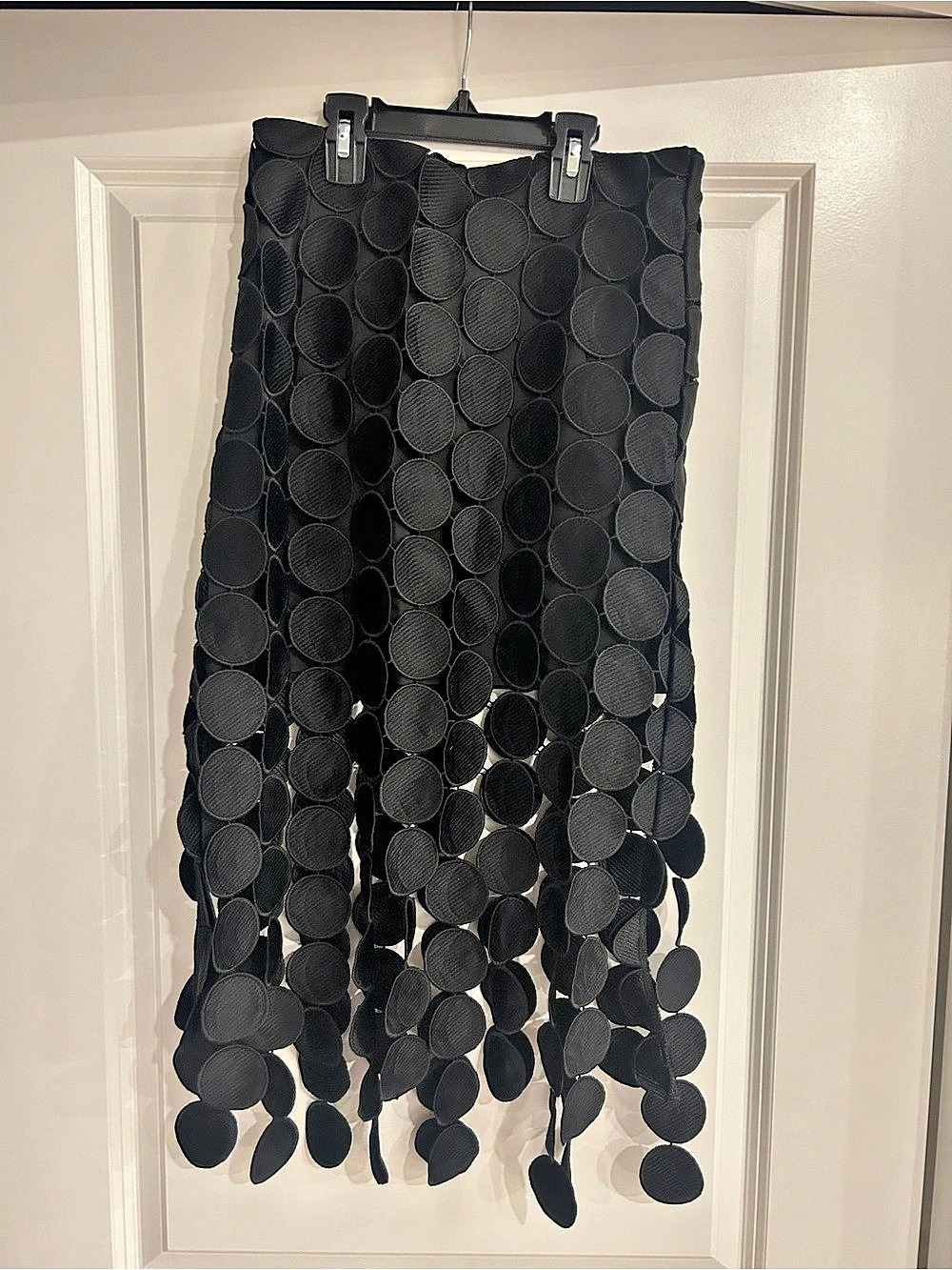 Commense Black Circle Appliqué Midi Skirt S